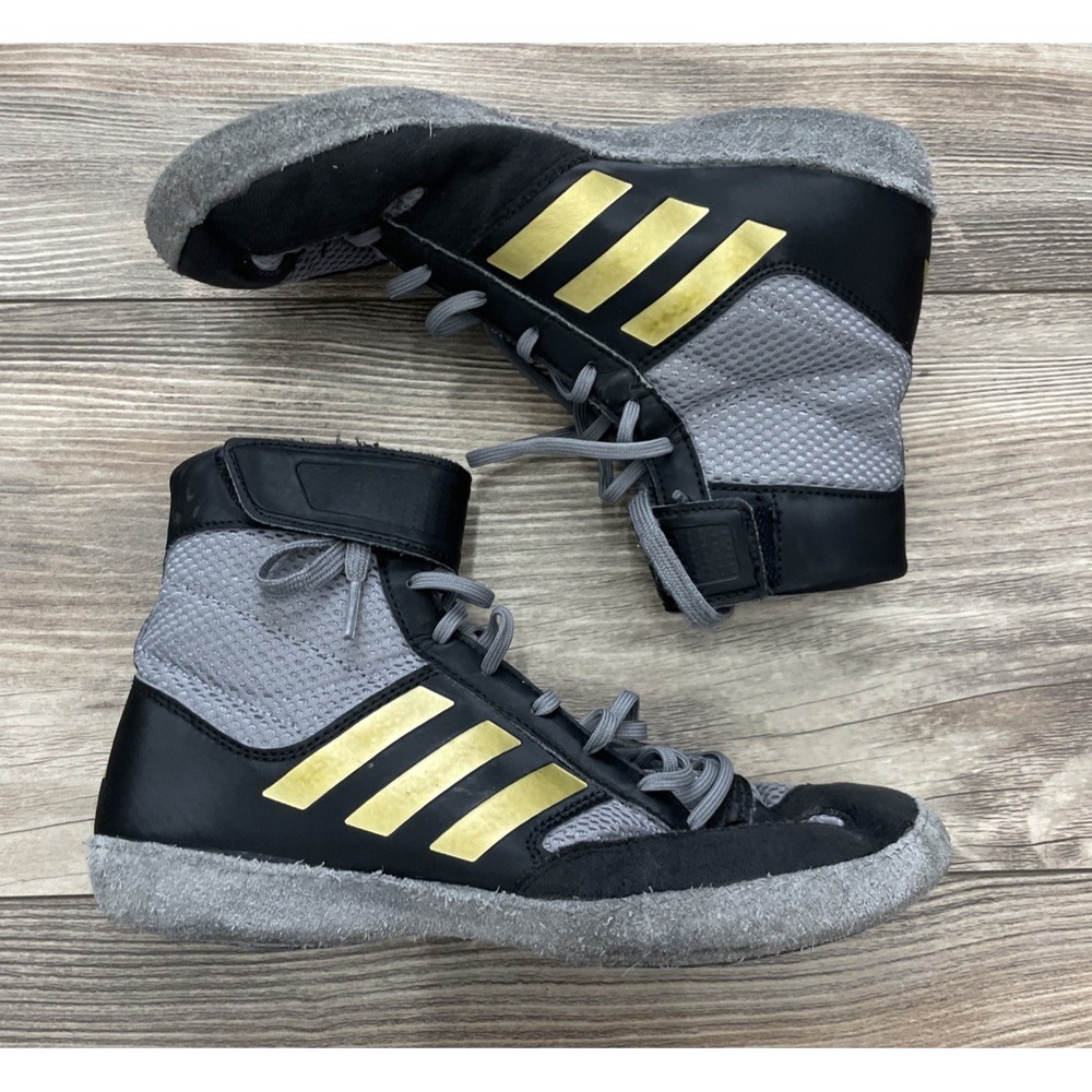 Adidas Combat Speed 5 Grey Gold Wrestling Shoes HP6865 Men’s Size 4.5